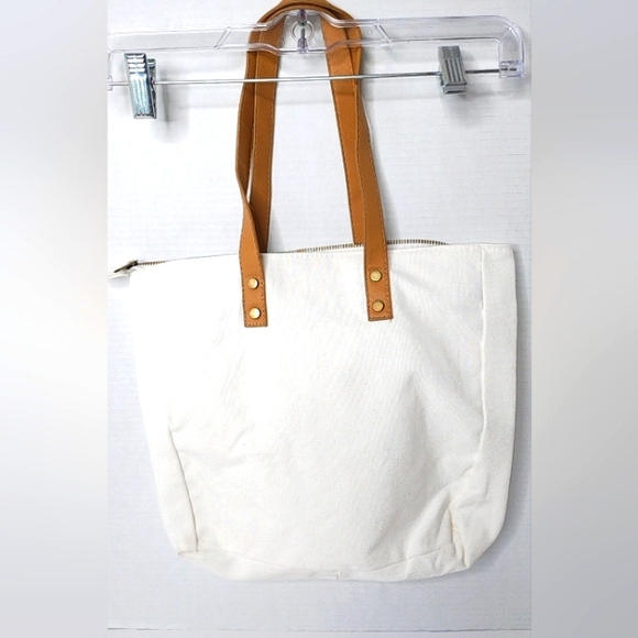 Cozy Earth Canvas Lightweight ECO Chic White Tote shoulder Bag Purse Sum… - Picture 4 of 7